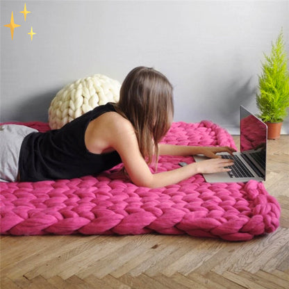 Knitselset voor Beginners - Maak je Eigen Dikke Deken met Extra Dikke Wol