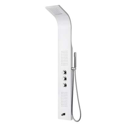 VoordeelPaleis luxe massage douchepaneel - Aloni 160x20x7 cm wit