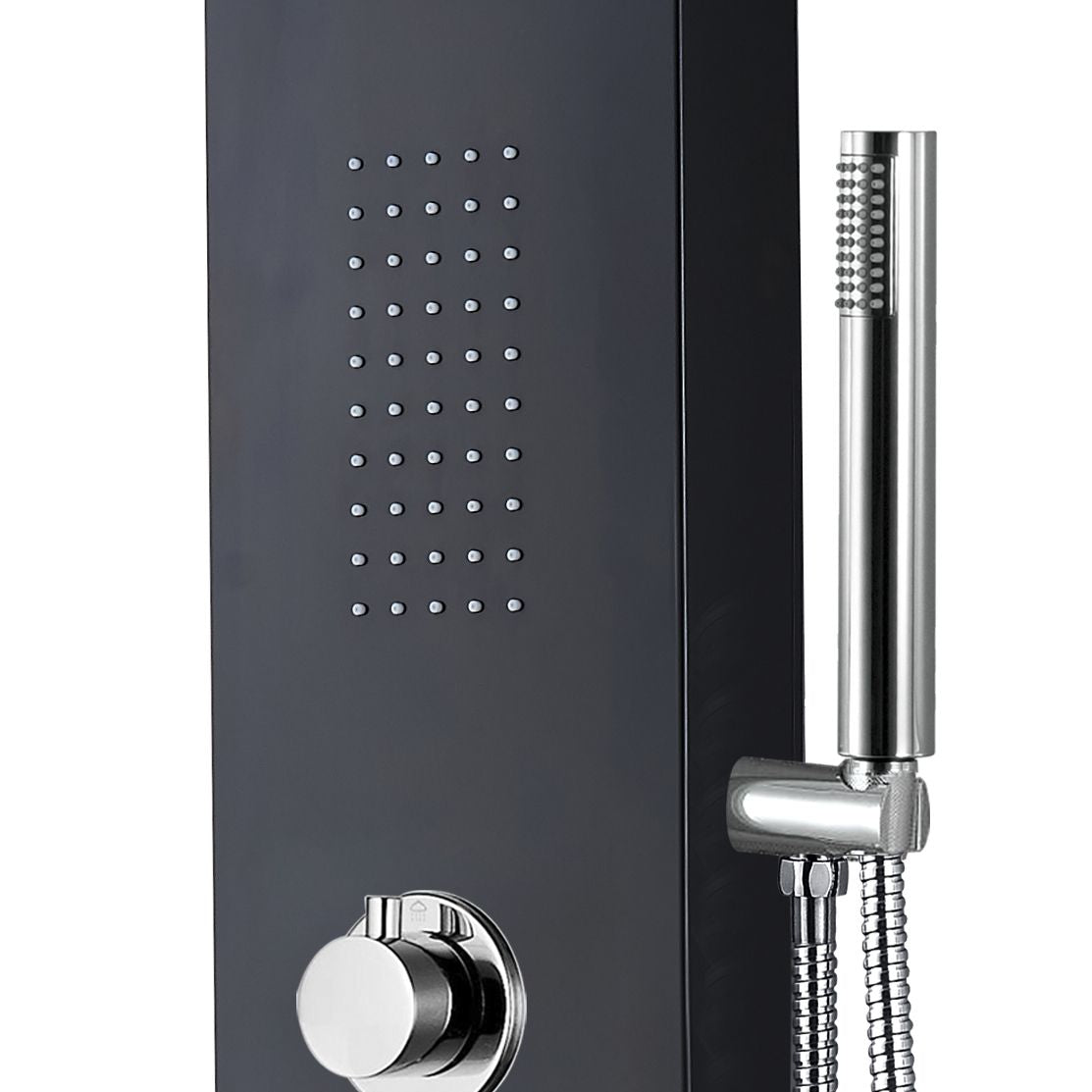 VoordeelPaleis luxe massage douchepaneel -  Marson 160x20x7 cm Zwart