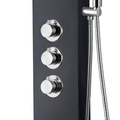 VoordeelPaleis luxe massage douchepaneel -  Marson 160x20x7 cm Zwart